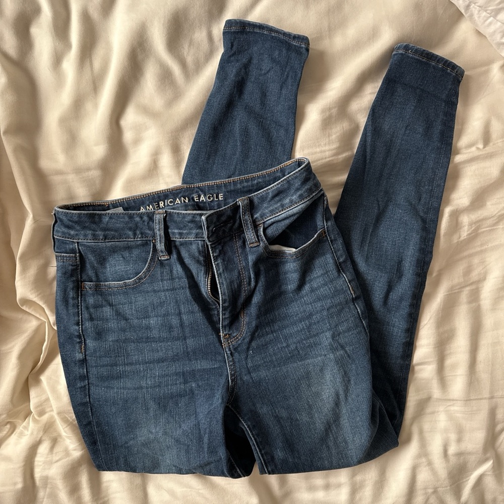 American Eagle Outfitters High Rise Dark Blue Jeans